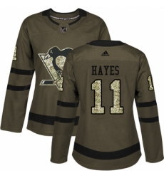 Women's Adidas Pittsburgh Penguins #11 Jimmy Hayes Authentic Green Salute to Service NHL Jersey Women's Adidas Pittsburgh Penguins #11 Jimmy Hayes Authentic Green Salute to Service NHL Jersey