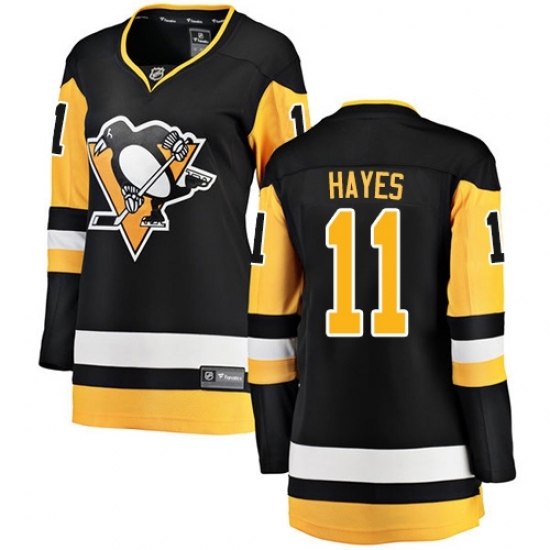 Women's Pittsburgh Penguins #11 Jimmy Hayes Authentic Black Home Fanatics Branded Breakaway NHL Jersey Women's Pittsburgh Penguins #11 Jimmy Hayes Authentic Black Home Fanatics Branded Breakaway NHL Jersey