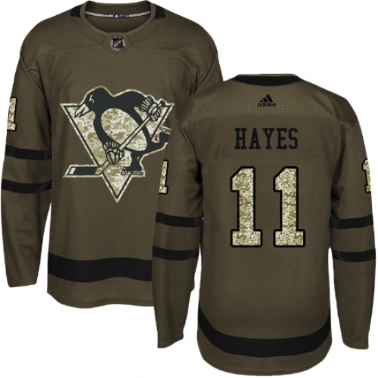 Youth Adidas Pittsburgh Penguins #11 Jimmy Hayes Authentic Green Salute to Service NHL Jersey Youth Adidas Pittsburgh Penguins #11 Jimmy Hayes Authentic Green Salute to Service NHL Jersey