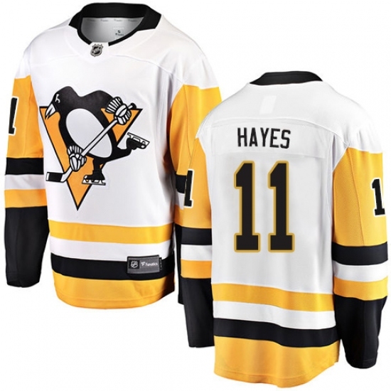 Youth Pittsburgh Penguins #11 Jimmy Hayes Authentic White Away Fanatics Branded Breakaway NHL Jersey Youth Pittsburgh Penguins #11 Jimmy Hayes Authentic White Away Fanatics Branded Breakaway NHL Jersey