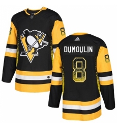 Men's Adidas Pittsburgh Penguins #8 Brian Dumoulin Authentic Black Drift Fashion NHL Jersey