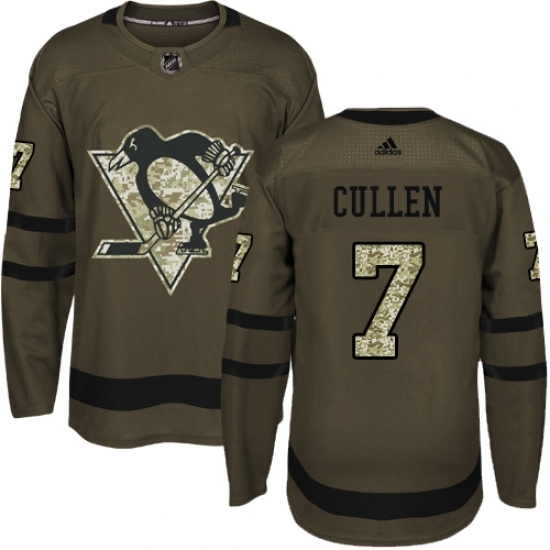 Men's Adidas Pittsburgh Penguins #7 Matt Cullen Authentic Green Salute to Service NHL Jersey Men's Adidas Pittsburgh Penguins #7 Matt Cullen Authentic Green Salute to Service NHL Jersey