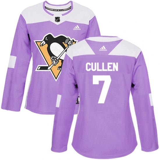 Women's Adidas Pittsburgh Penguins #7 Matt Cullen Authentic Purple Fights Cancer Practice NHL Jersey Women's Adidas Pittsburgh Penguins #7 Matt Cullen Authentic Purple Fights Cancer Practice NHL Jersey