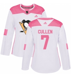 Women's Adidas Pittsburgh Penguins #7 Matt Cullen Authentic White Pink Fashion NHL Jersey Women's Adidas Pittsburgh Penguins #7 Matt Cullen Authentic White Pink Fashion NHL Jersey