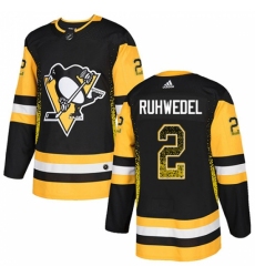 Men's Adidas Pittsburgh Penguins #2 Chad Ruhwedel Authentic Black Drift Fashion NHL Jersey