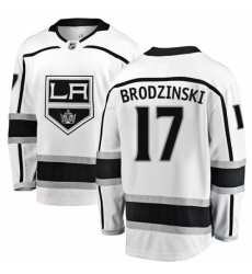 Men's Los Angeles Kings #17 Jonny Brodzinski Authentic White Away Fanatics Branded Breakaway NHL Jersey