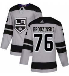 Youth Adidas Los Angeles Kings #76 Jonny Brodzinski Authentic Gray Alternate NHL Jersey