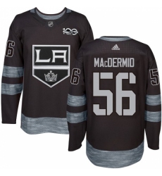 Men's Adidas Los Angeles Kings #56 Kurtis MacDermid Authentic Black 1917-2017 100th Anniversary NHL Jersey