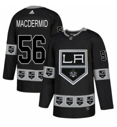 Men's Adidas Los Angeles Kings #56 Kurtis MacDermid Authentic Black Team Logo Fashion NHL Jersey