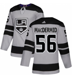 Men's Adidas Los Angeles Kings #56 Kurtis MacDermid Premier Gray Alternate NHL Jersey