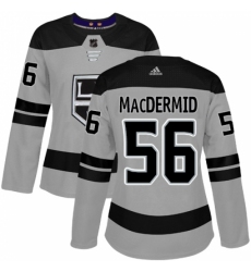 Women's Adidas Los Angeles Kings #56 Kurtis MacDermid Authentic Gray Alternate NHL Jersey