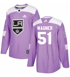 Men's Adidas Los Angeles Kings #51 Austin Wagner Authentic Purple Fights Cancer Practice NHL Jersey