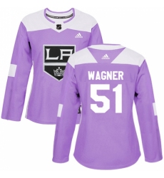 Women's Adidas Los Angeles Kings #51 Austin Wagner Authentic Purple Fights Cancer Practice NHL Jersey