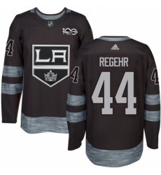 Men's Adidas Los Angeles Kings #44 Robyn Regehr Authentic Black 1917-2017 100th Anniversary NHL Jersey