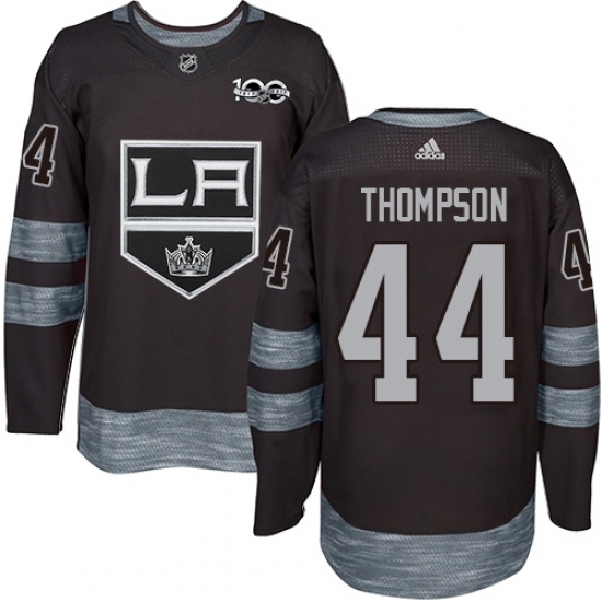 Men's Adidas Los Angeles Kings #44 Nate Thompson Authentic Black 1917-2017 100th Anniversary NHL Jersey Men's Adidas Los Angeles Kings #44 Nate Thompson Authentic Black 1917-2017 100th Anniversary NHL Jersey