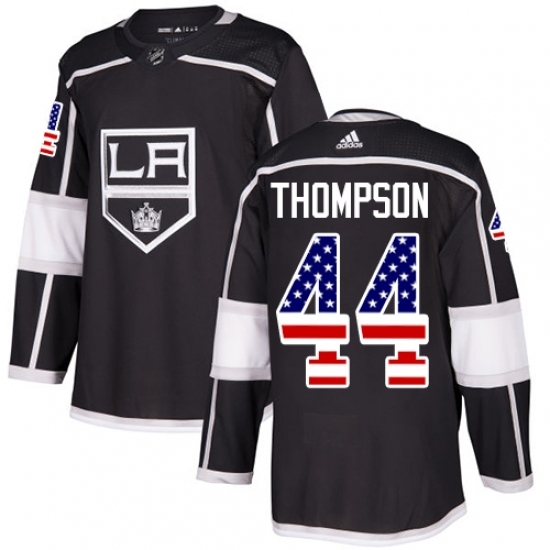 Men's Adidas Los Angeles Kings #44 Nate Thompson Authentic Black USA Flag Fashion NHL Jersey Men's Adidas Los Angeles Kings #44 Nate Thompson Authentic Black USA Flag Fashion NHL Jersey