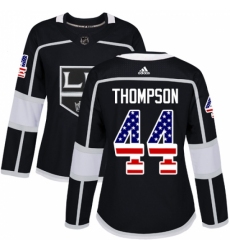 Women's Adidas Los Angeles Kings #44 Nate Thompson Authentic Black USA Flag Fashion NHL Jersey Women's Adidas Los Angeles Kings #44 Nate Thompson Authentic Black USA Flag Fashion NHL Jersey