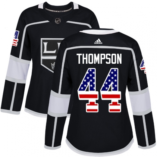Women's Adidas Los Angeles Kings #44 Nate Thompson Authentic Black USA Flag Fashion NHL Jersey Women's Adidas Los Angeles Kings #44 Nate Thompson Authentic Black USA Flag Fashion NHL Jersey
