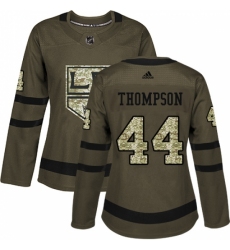Women's Adidas Los Angeles Kings #44 Nate Thompson Authentic Green Salute to Service NHL Jersey Women's Adidas Los Angeles Kings #44 Nate Thompson Authentic Green Salute to Service NHL Jersey
