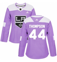 Women's Adidas Los Angeles Kings #44 Nate Thompson Authentic Purple Fights Cancer Practice NHL Jersey Women's Adidas Los Angeles Kings #44 Nate Thompson Authentic Purple Fights Cancer Practice NHL Jersey