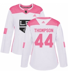 Women's Adidas Los Angeles Kings #44 Nate Thompson Authentic White Pink Fashion NHL Jersey Women's Adidas Los Angeles Kings #44 Nate Thompson Authentic White Pink Fashion NHL Jersey