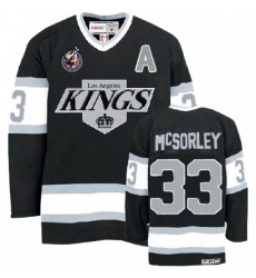 Men's CCM Los Angeles Kings #33 Marty Mcsorley Authentic Black Throwback NHL Jersey