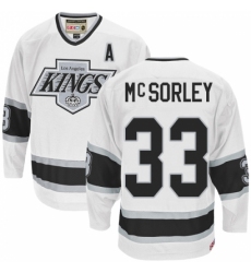 Men's CCM Los Angeles Kings #33 Marty Mcsorley Authentic White Throwback NHL Jersey
