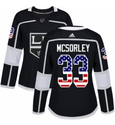 Women's Adidas Los Angeles Kings #33 Marty Mcsorley Authentic Black USA Flag Fashion NHL Jersey