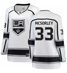 Women's Los Angeles Kings #33 Marty Mcsorley Authentic White Away Fanatics Branded Breakaway NHL Jersey