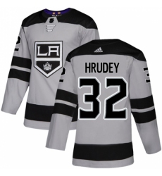 Men's Adidas Los Angeles Kings #32 Kelly Hrudey Premier Gray Alternate NHL Jersey