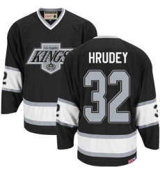 Men's CCM Los Angeles Kings #32 Kelly Hrudey Authentic Black Throwback NHL Jersey