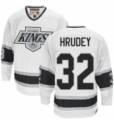 Men's CCM Los Angeles Kings #32 Kelly Hrudey Authentic White Throwback NHL Jersey