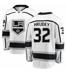 Men's Los Angeles Kings #32 Kelly Hrudey Authentic White Away Fanatics Branded Breakaway NHL Jersey