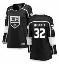 Women's Los Angeles Kings #32 Kelly Hrudey Authentic Black Home Fanatics Branded Breakaway NHL Jersey