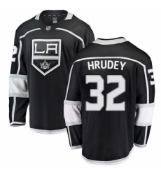 Youth Los Angeles Kings #32 Kelly Hrudey Authentic Black Home Fanatics Branded Breakaway NHL Jersey