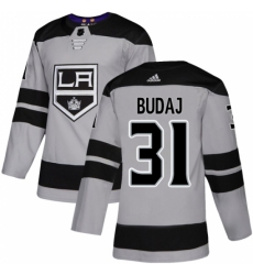 Men's Adidas Los Angeles Kings #31 Peter Budaj Premier Gray Alternate NHL Jersey Men's Adidas Los Angeles Kings #31 Peter Budaj Premier Gray Alternate NHL Jersey