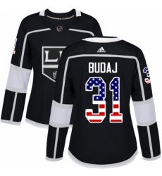 Women's Adidas Los Angeles Kings #31 Peter Budaj Authentic Black USA Flag Fashion NHL Jersey Women's Adidas Los Angeles Kings #31 Peter Budaj Authentic Black USA Flag Fashion NHL Jersey