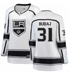 Women's Los Angeles Kings #31 Peter Budaj Authentic White Away Fanatics Branded Breakaway NHL Jersey Women's Los Angeles Kings #31 Peter Budaj Authentic White Away Fanatics Branded Breakaway NHL Jersey