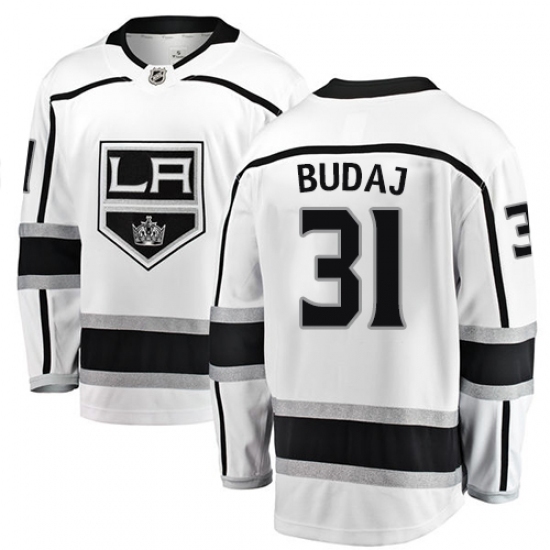 Youth Los Angeles Kings #31 Peter Budaj Authentic White Away Fanatics Branded Breakaway NHL Jersey Youth Los Angeles Kings #31 Peter Budaj Authentic White Away Fanatics Branded Breakaway NHL Jersey