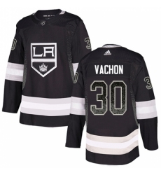 Men's Adidas Los Angeles Kings #30 Rogie Vachon Authentic Black Drift Fashion NHL Jersey
