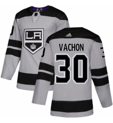 Men's Adidas Los Angeles Kings #30 Rogie Vachon Premier Gray Alternate NHL Jersey