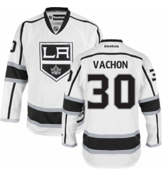 Men's Reebok Los Angeles Kings #30 Rogie Vachon Authentic White Away NHL Jersey