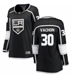 Women's Los Angeles Kings #30 Rogie Vachon Authentic Black Home Fanatics Branded Breakaway NHL Jersey