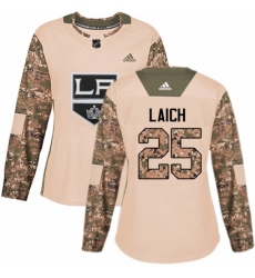 Women's Adidas Los Angeles Kings #25 Brooks Laich Authentic Camo Veterans Day Practice NHL Jersey
