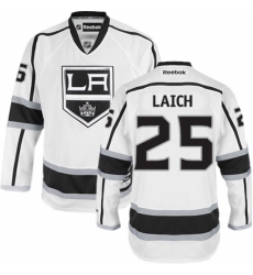 Youth Reebok Los Angeles Kings #25 Brooks Laich Authentic White Away NHL Jersey