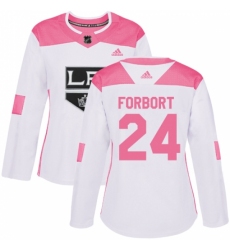 Women's Adidas Los Angeles Kings #24 Derek Forbort Authentic White/Pink Fashion NHL Jersey