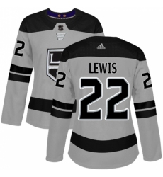 Women's Adidas Los Angeles Kings #22 Trevor Lewis Authentic Gray Alternate NHL Jersey