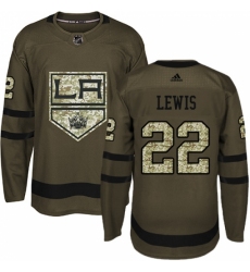 Youth Adidas Los Angeles Kings #22 Trevor Lewis Authentic Green Salute to Service NHL Jersey