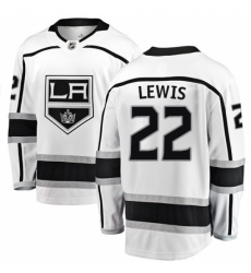 Youth Los Angeles Kings #22 Trevor Lewis Authentic White Away Fanatics Branded Breakaway NHL Jersey