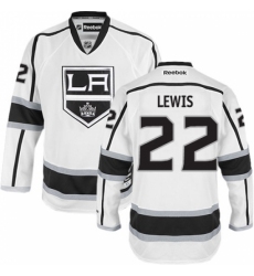 Youth Reebok Los Angeles Kings #22 Trevor Lewis Authentic White Away NHL Jersey